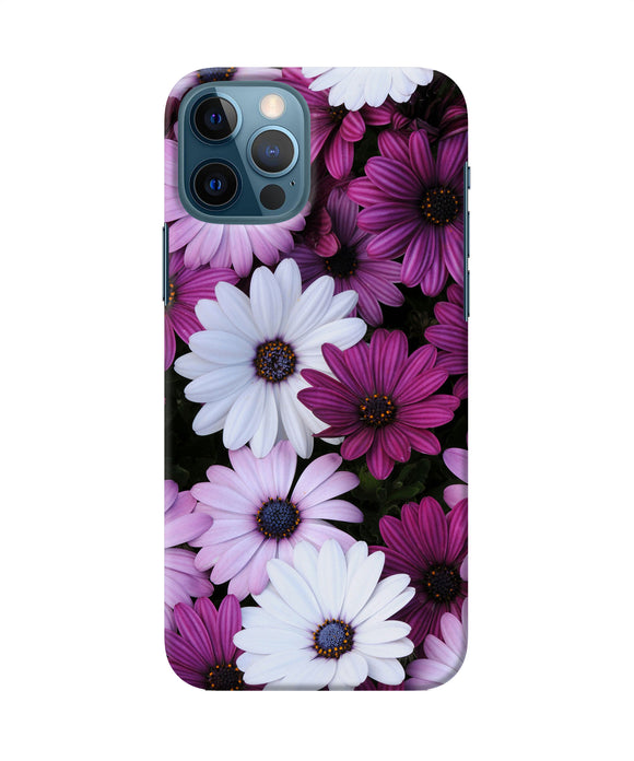 White Violet Flowers Iphone 12 Pro Back Cover
