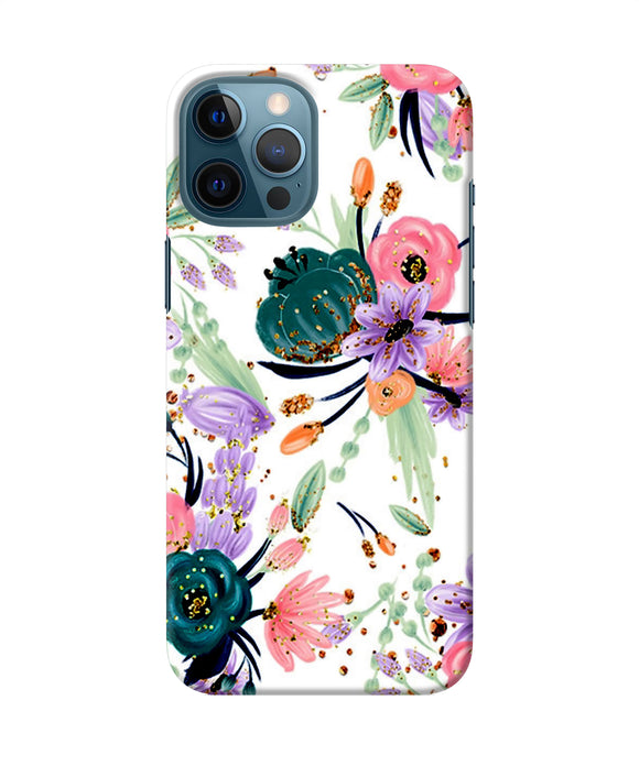 Abstract Flowers Print Iphone 12 Pro Max Back Cover