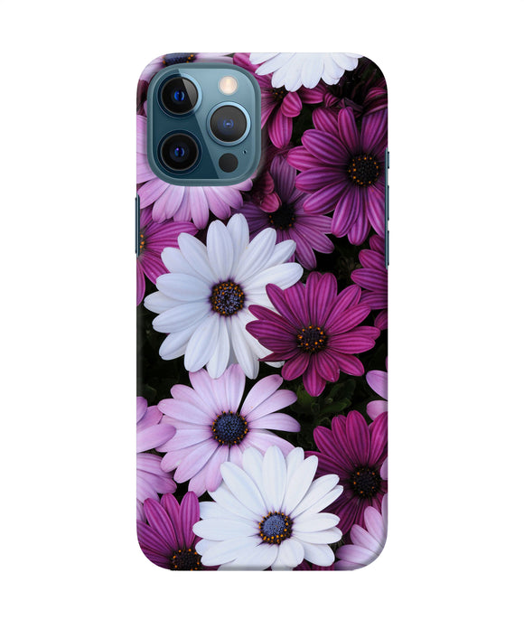 White Violet Flowers Iphone 12 Pro Max Back Cover