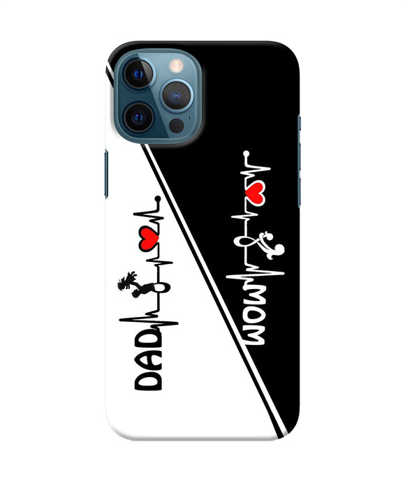 Mom Dad Heart Line Black And White Iphone 12 Pro Max Back Cover