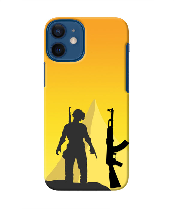 PUBG Silhouette Iphone 12 Mini Real 4D Back Cover