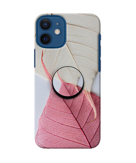 White Pink Leaf Iphone 12 Mini Pop Case