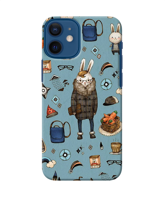 Canvas Rabbit Print Iphone 12 Mini Back Cover