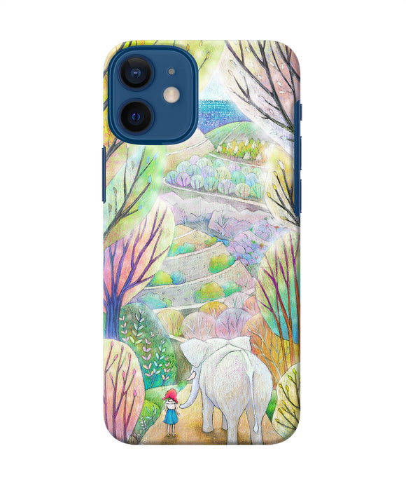 Natual Elephant Girl Iphone 12 Mini Back Cover
