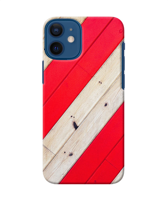 Abstract Red Brown Wooden Iphone 12 Mini Back Cover