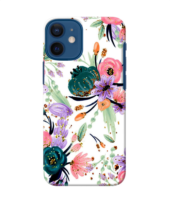 Abstract Flowers Print Iphone 12 Mini Back Cover