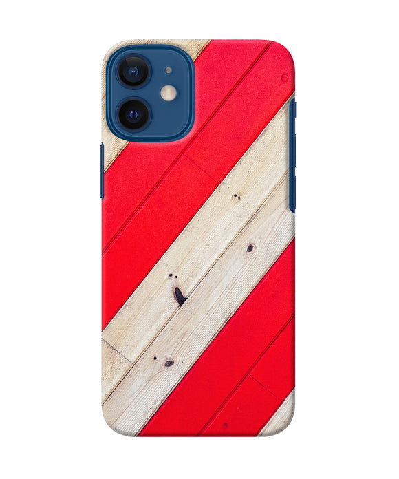 Abstract Red Brown Wooden Iphone 12 Mini Back Cover