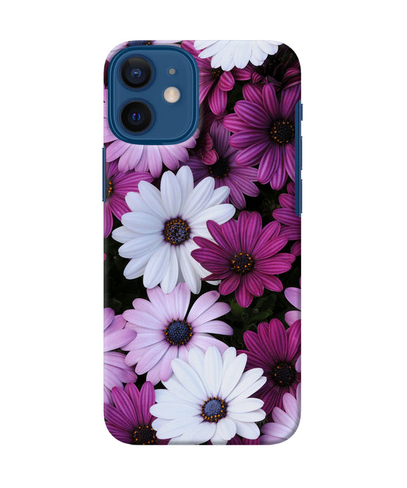 White Violet Flowers Iphone 12 Mini Back Cover