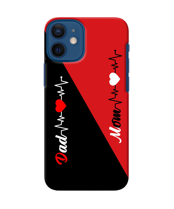 Mom Dad Heart Line Iphone 12 Mini Back Cover