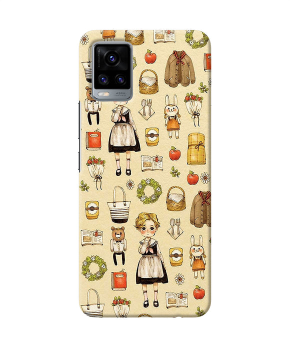 Canvas girl print Vivo V20 Back Cover