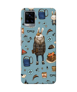 Canvas rabbit print Vivo V20 Back Cover