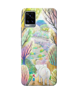 Natual elephant girl Vivo V20 Back Cover