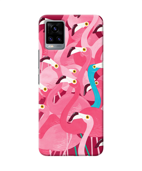 Abstract sheer bird pink print Vivo V20 Back Cover