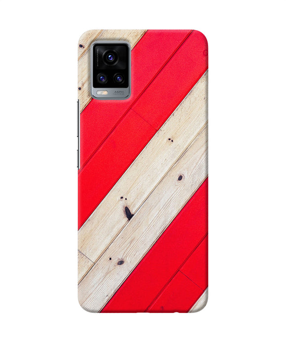 Abstract red brown wooden Vivo V20 Back Cover