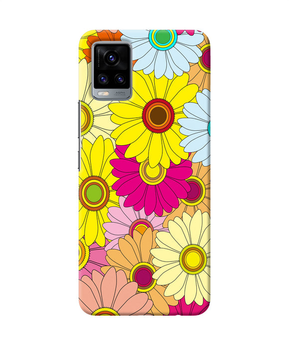 Abstract colorful flowers Vivo V20 Back Cover