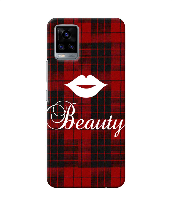 Beauty red square Vivo V20 Back Cover