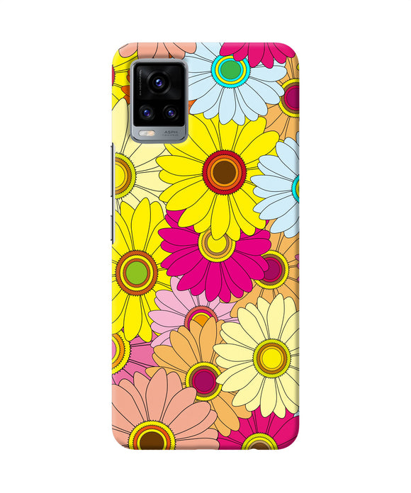 Abstract colorful flowers Vivo V20 Back Cover