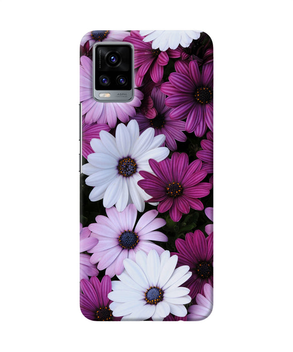 White violet flowers Vivo V20 Back Cover