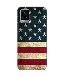 Vintage US flag Vivo V20 Back Cover