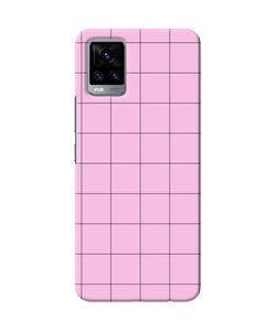 Pink square print Vivo V20 Back Cover