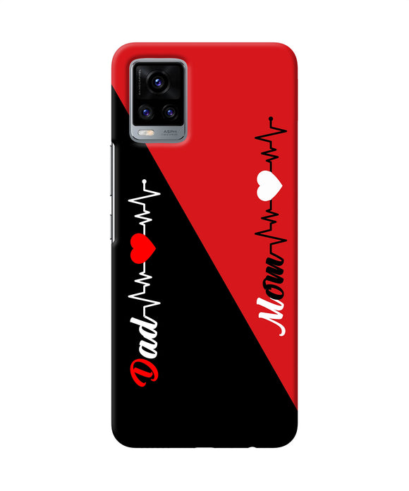 Mom dad heart line Vivo V20 Back Cover