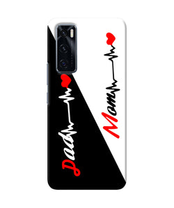 Mom dad heart line Vivo V20 SE Back Cover