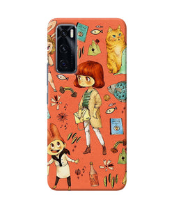 Canvas little girl print Vivo V20 SE Back Cover Case Online at