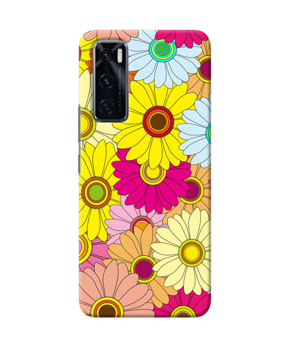 Abstract colorful flowers Vivo V20 SE Back Cover