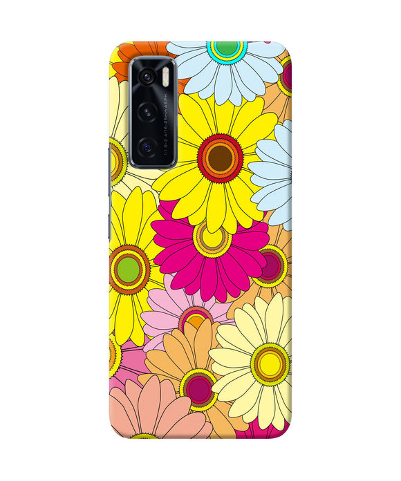 Abstract colorful flowers Vivo V20 SE Back Cover