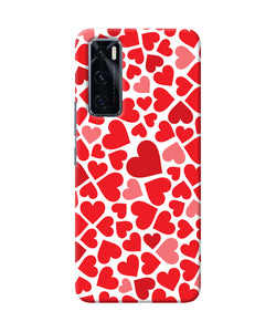 Red heart canvas print Vivo V20 SE Back Cover