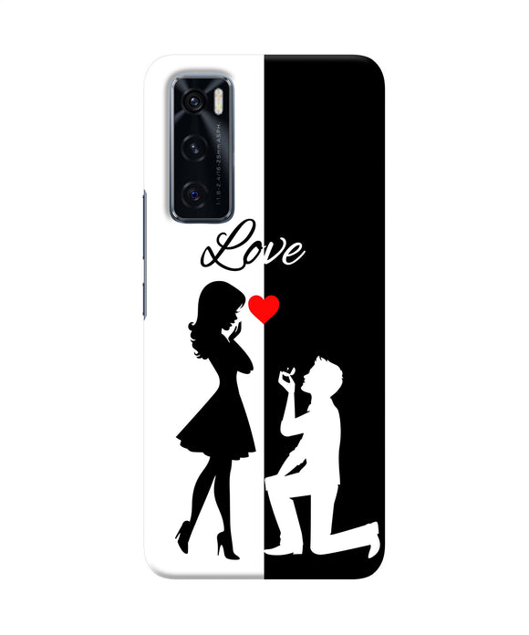 Love propose black and white Vivo V20 SE Back Cover