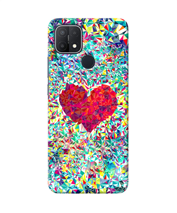 Red heart print Oppo A15/A15s Back Cover