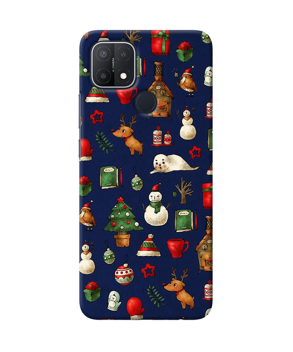 Canvas christmas print Oppo A15/A15s Back Cover