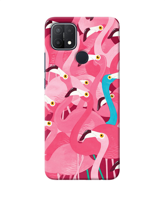 Abstract sheer bird pink print Oppo A15/A15s Back Cover