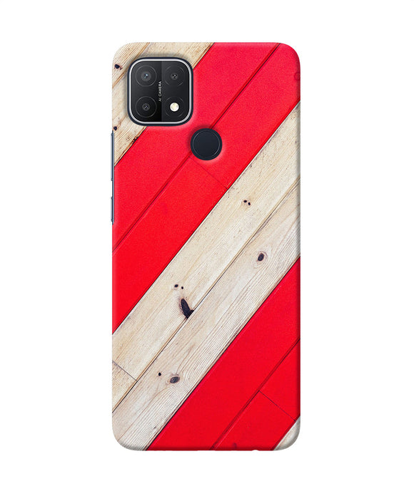 Abstract red brown wooden Oppo A15/A15s Back Cover