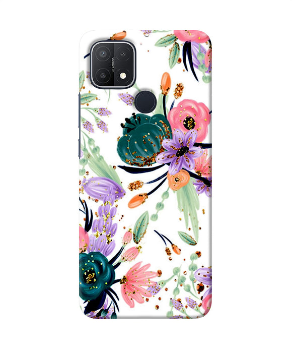Abstract flowers print Oppo A15/A15s Back Cover