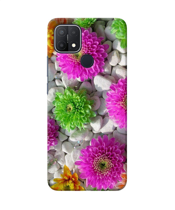 Natural flower stones Oppo A15/A15s Back Cover