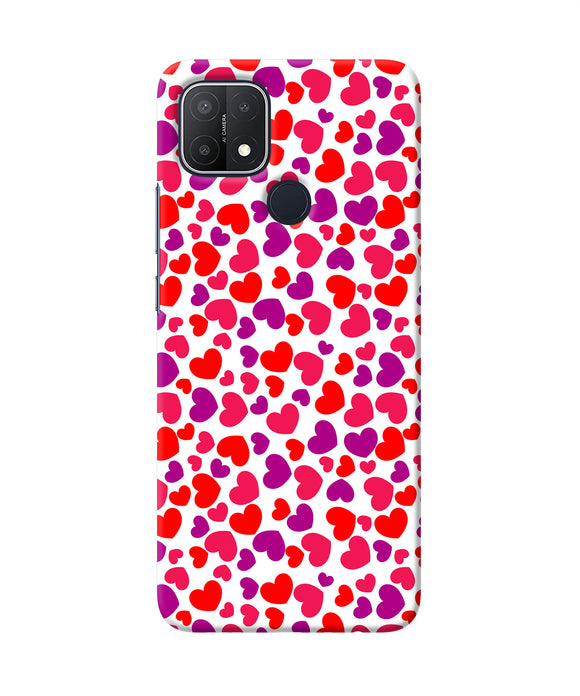Red heart canvas print Oppo A15/A15s Back Cover