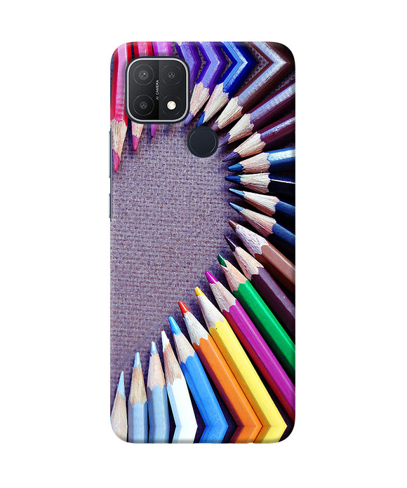Color pencil half heart Oppo A15/A15s Back Cover
