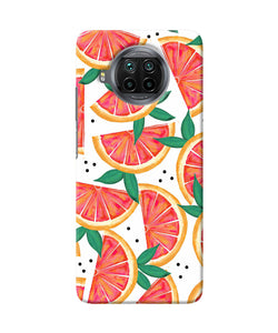 Abstract orange print Mi 10i Back Cover