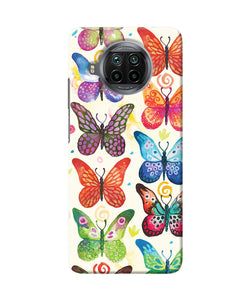 Abstract butterfly print Mi 10i Back Cover