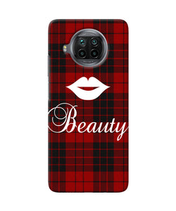 Beauty red square Mi 10i Back Cover