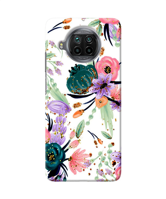 Abstract flowers print Mi 10i Back Cover