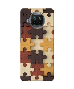 Wooden puzzle Mi 10i Back Cover