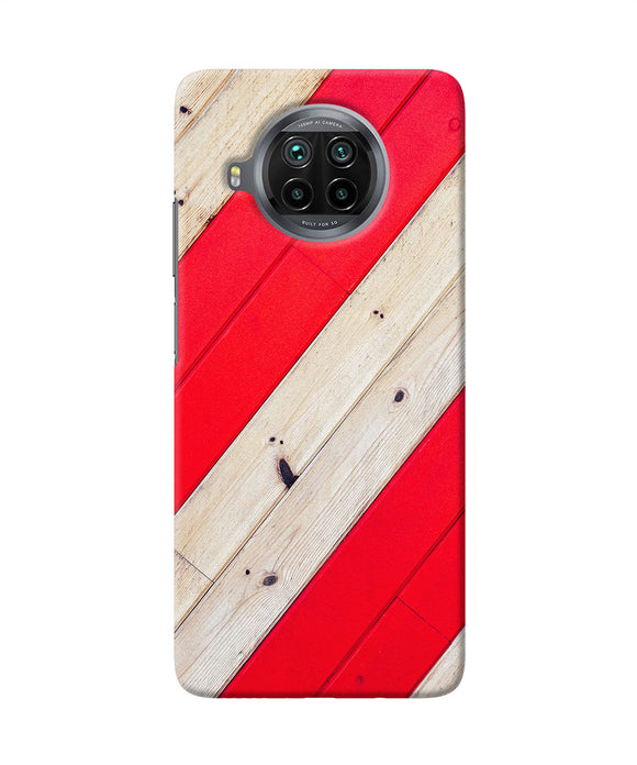 Abstract red brown wooden Mi 10i Back Cover