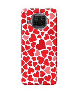 Red heart canvas print Mi 10i Back Cover