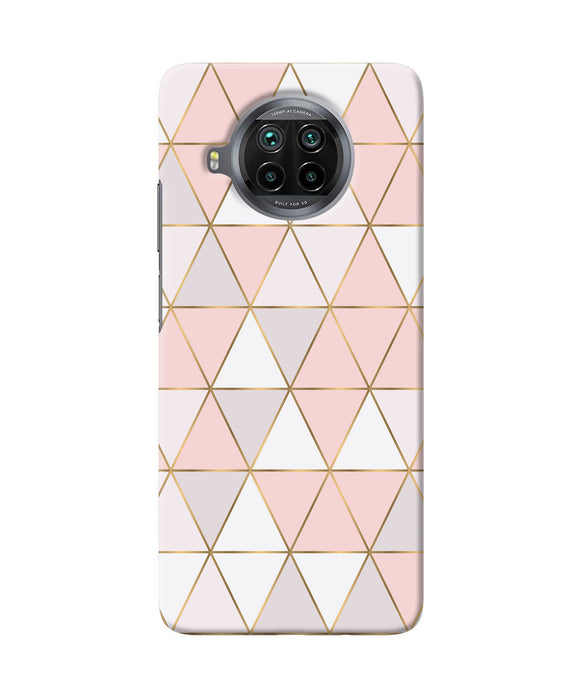 Abstract pink triangle pattern Mi 10i Back Cover