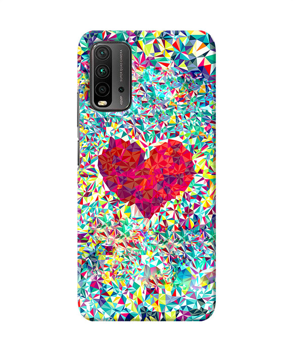 Red heart print Redmi 9 Power Back Cover