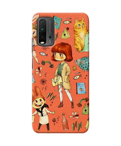 Canvas little girl print Redmi 9 Power Back Cover