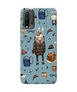 Canvas rabbit print Redmi 9 Power Back Cover